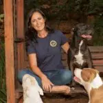 Franki, founder of Doggy Chef, with her dogs – raw dog nutrition specialist in South Africa.